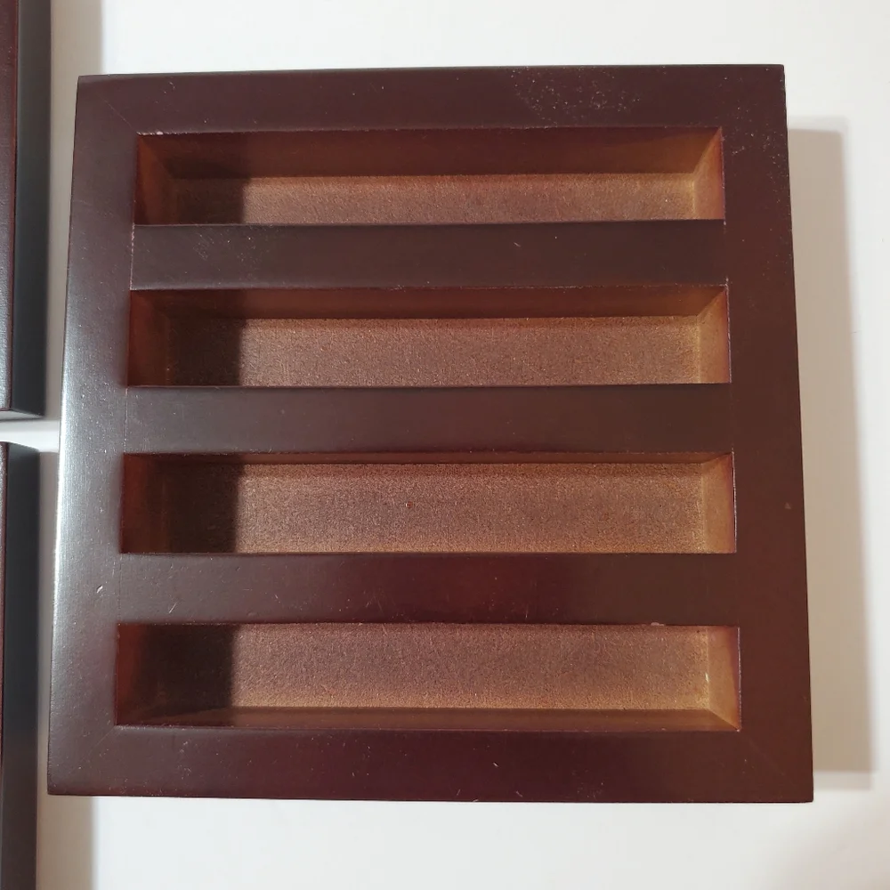 Vintage Hallmark Coaster Frames with Display Stand 2003 Wood Glass